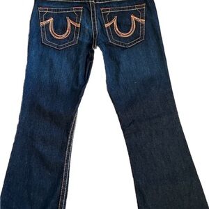 True Religion Rainbow Bobby Flared Low Rise Jeans 5-Color Stitching Women's 31